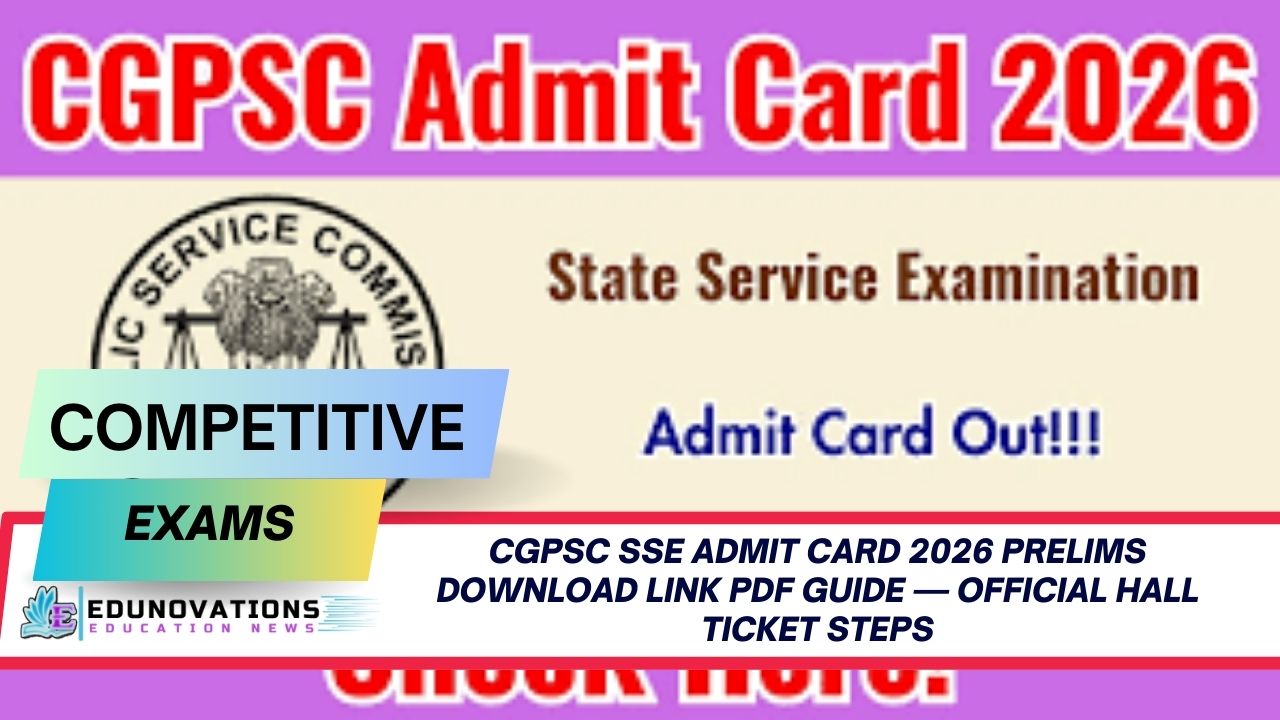 CGPSC SSE Admit Card 2026 Prelims download link PDF guide