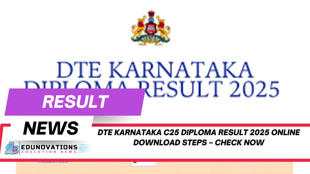 DTE Karnataka C25 Diploma Result 2025 online download steps