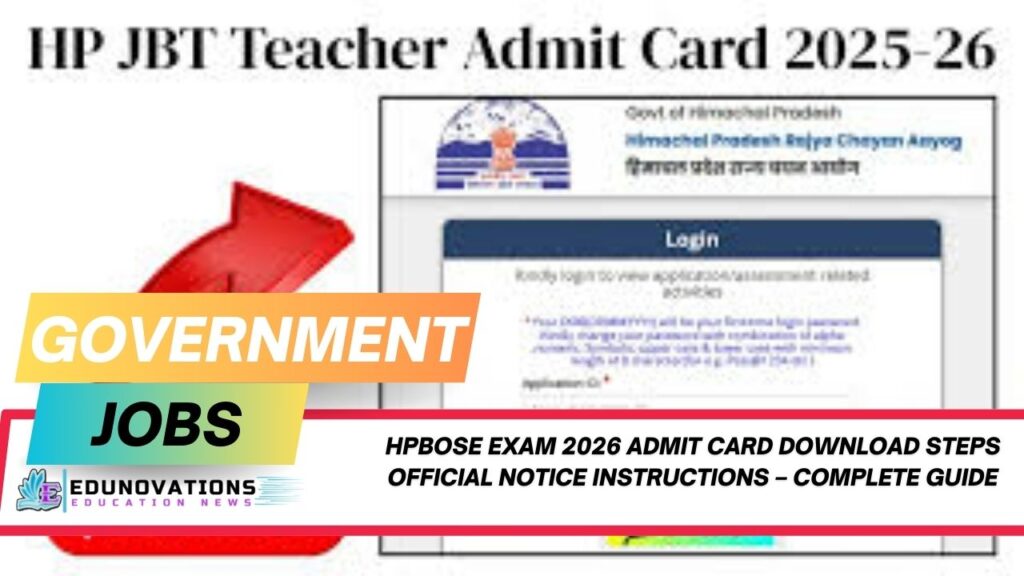 HPBOSE exam 2026 admit card download steps official notice instructions