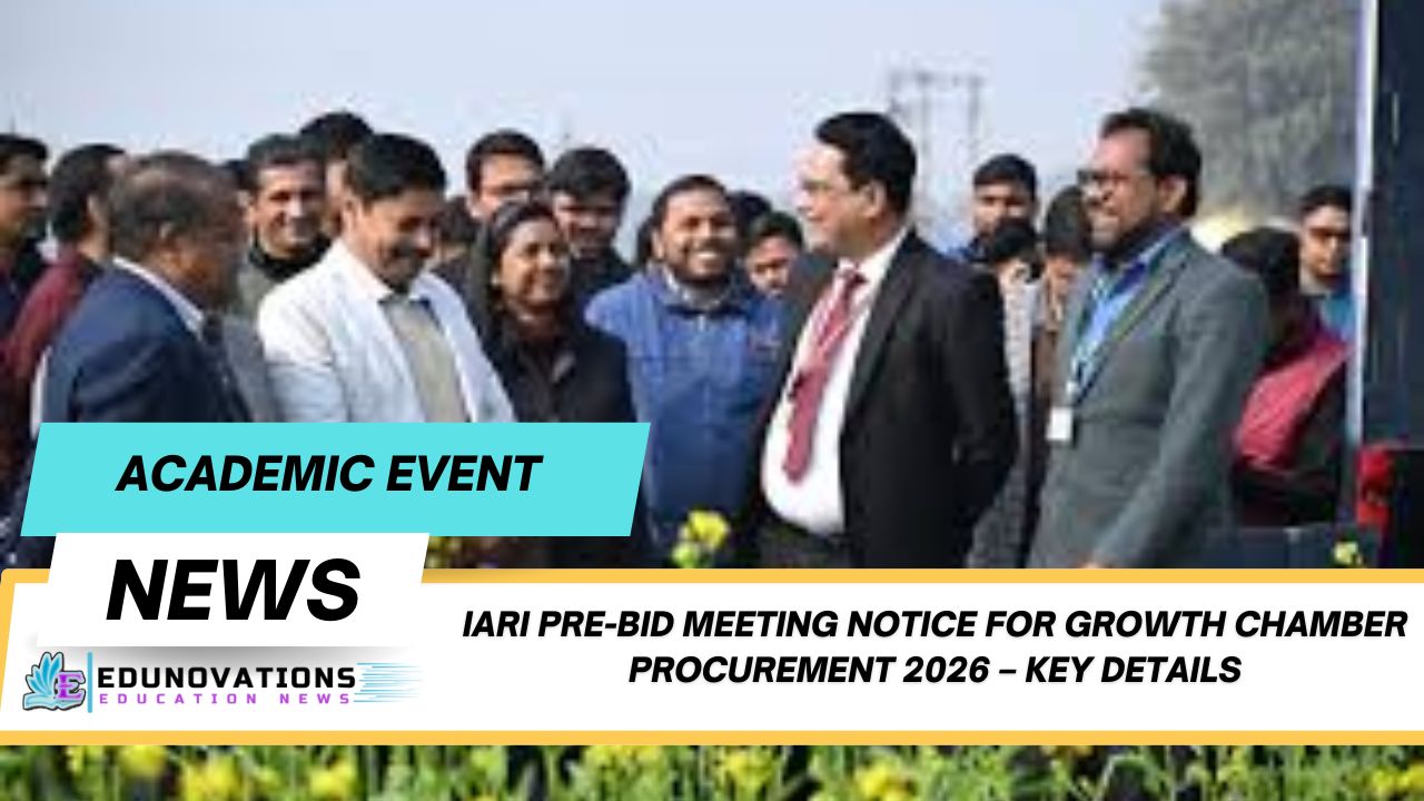 IARI pre-bid meeting notice for growth chamber procurement 2026