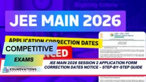 JEE Main 2026 session 2 application form correction dates notice