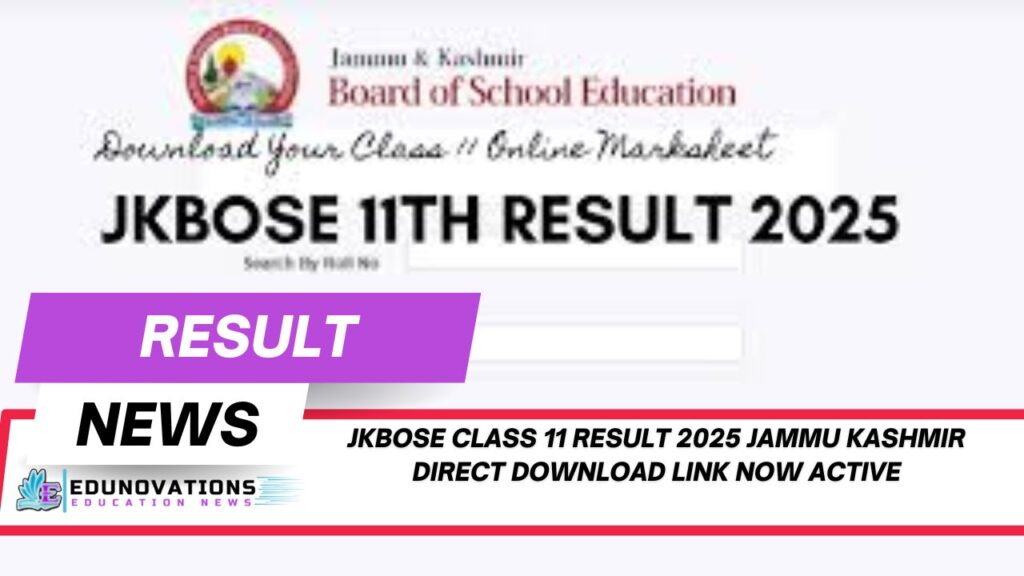 JKBOSE Class 11 Result 2025 Jammu Kashmir direct download link