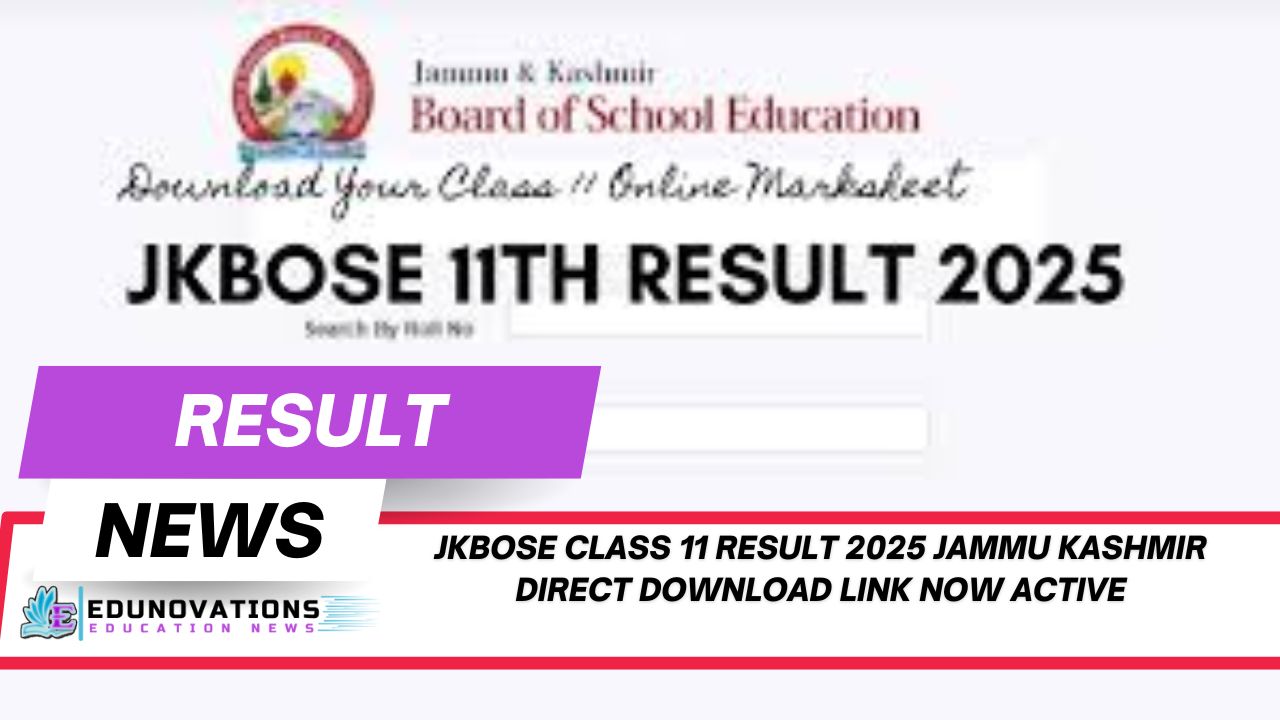 JKBOSE Class 11 Result 2025 Jammu Kashmir direct download link