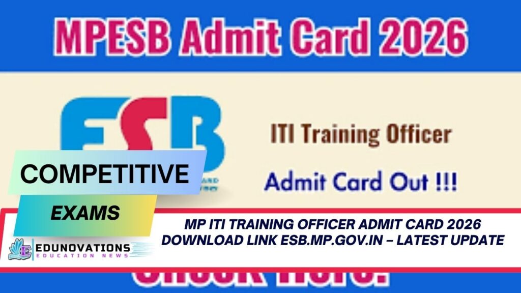MP ITI Training Officer Admit Card 2026 download link esb.mp.gov.in
