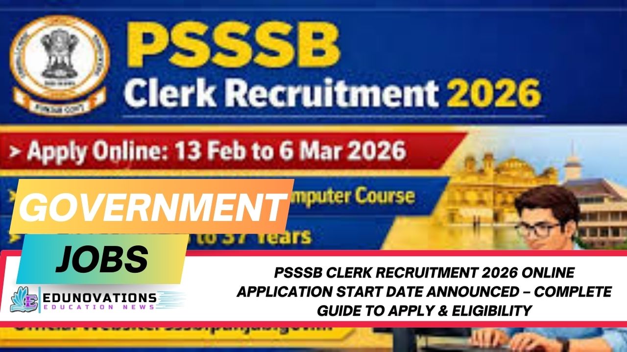 PSSSB Clerk Recruitment 2026 online application start date