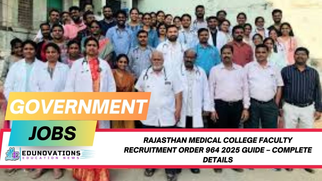 Rajasthan medical college faculty recruitment order 964 2025 guide