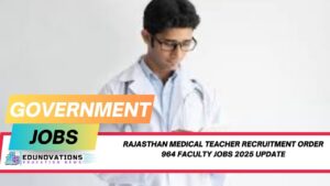 Rajasthan medical teacher recruitment Order 964 faculty jobs 2025