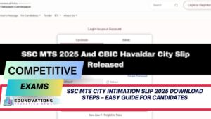 SSC MTS City Intimation Slip 2025