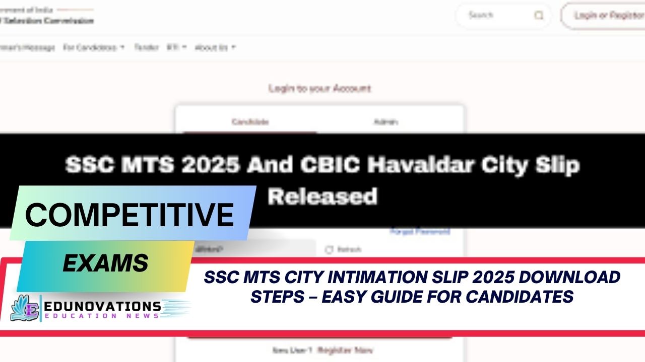 SSC MTS City Intimation Slip 2025