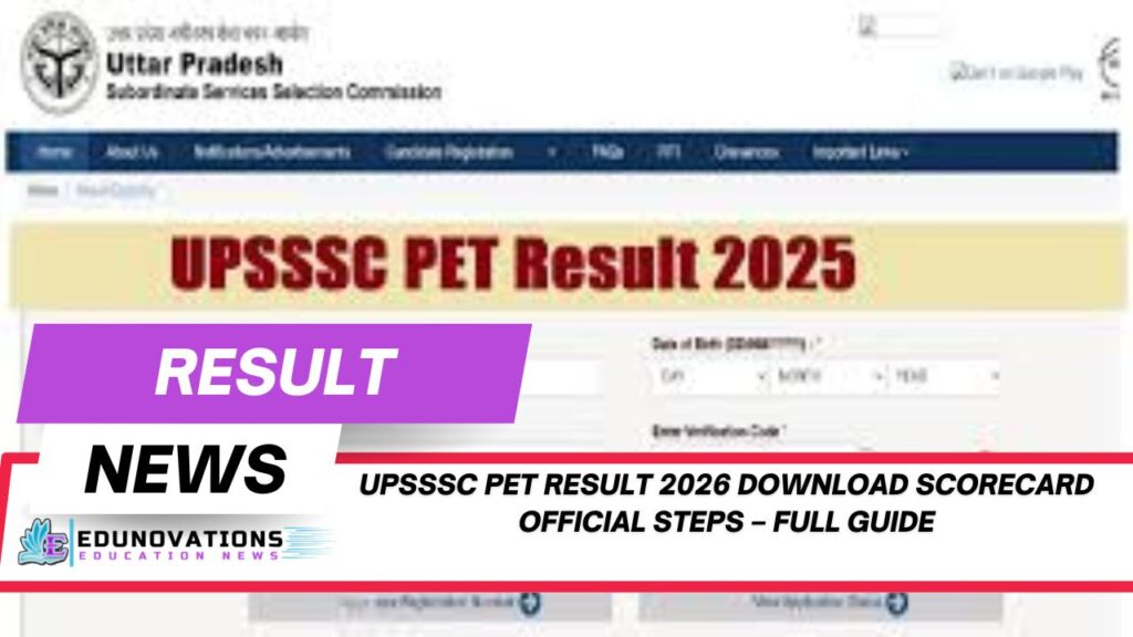 UPSSSC PET result 2026 download scorecard official steps