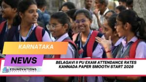 Belagavi II PU exam attendance rates Kannada paper smooth start