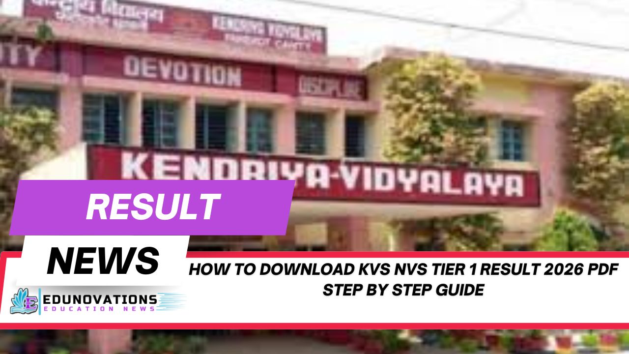 How to download KVS NVS Tier 1 Result 2026 PDF step by step