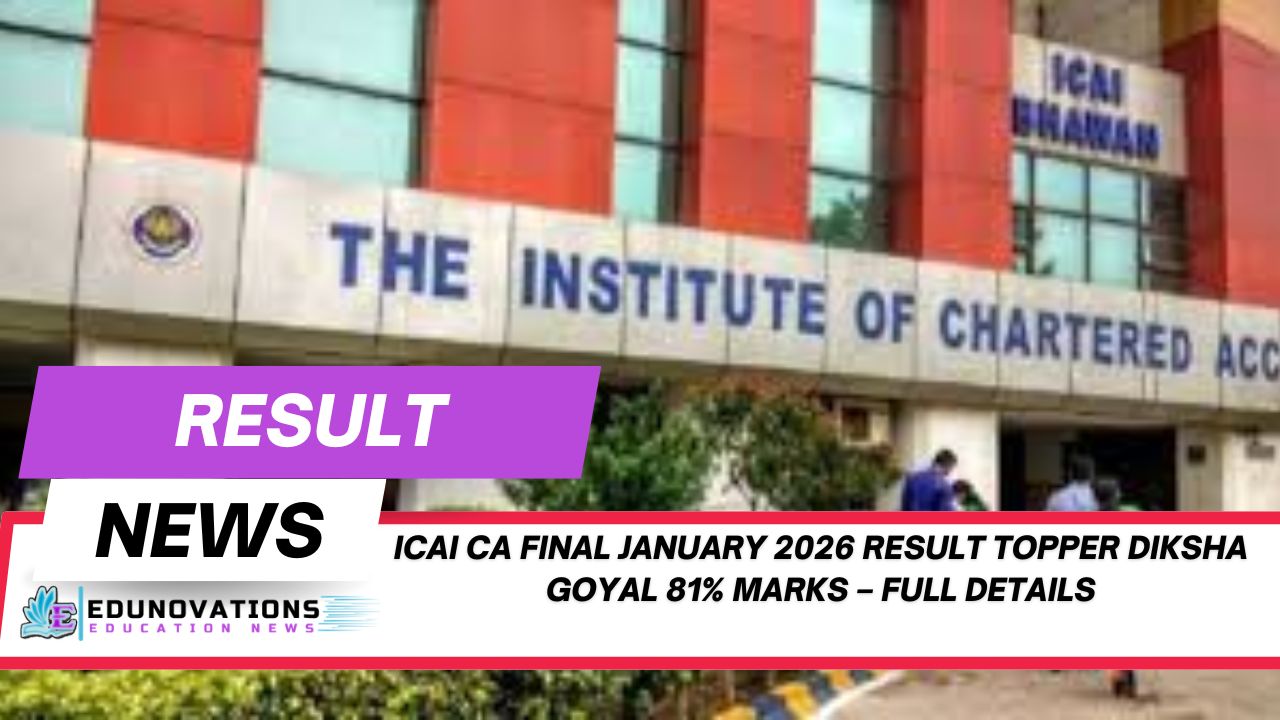 ICAI CA Final January 2026 result topper Diksha Goyal 81% marks