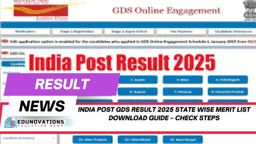 India Post GDS Result 2025 State Wise Merit List Download Guide