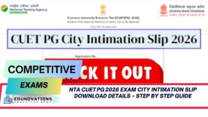 NTA CUET PG 2026 Exam City Intimation Slip