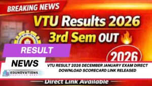 VTU result 2026 December January exam direct download scorecard link