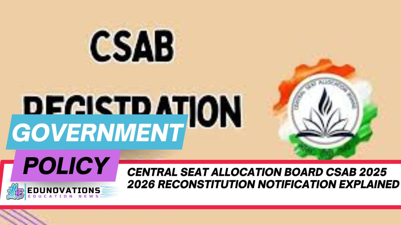 central seat allocation board csab 2025 2026 reconstitution notification