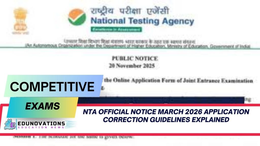 nta official notice march 2026 application correction guidelines explained