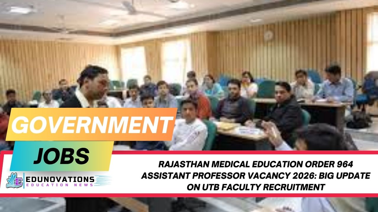 Rajasthan Medical Education Order 964 Assistant Professor Vacancy 2026: Big Update on UTB Faculty Recruitment
