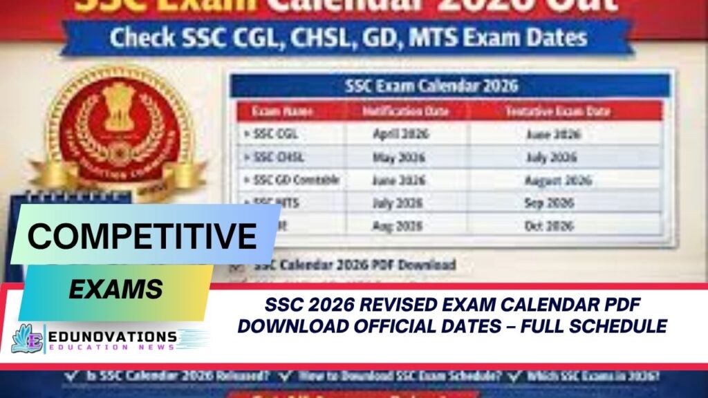 ssc 2026 revised exam calendar pdf download official dates