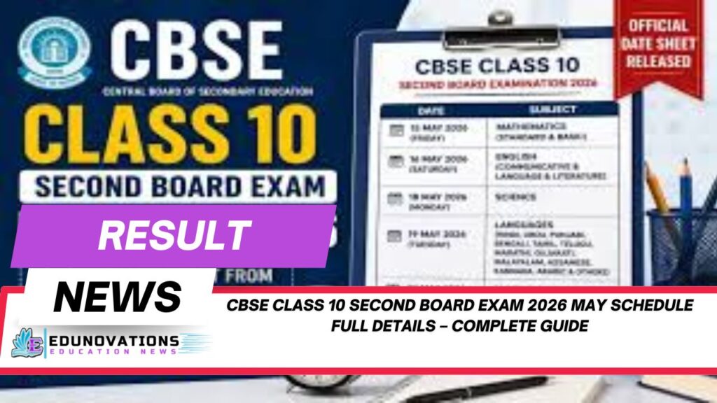 CBSE Class 10 second board exam 2026 May schedule full details