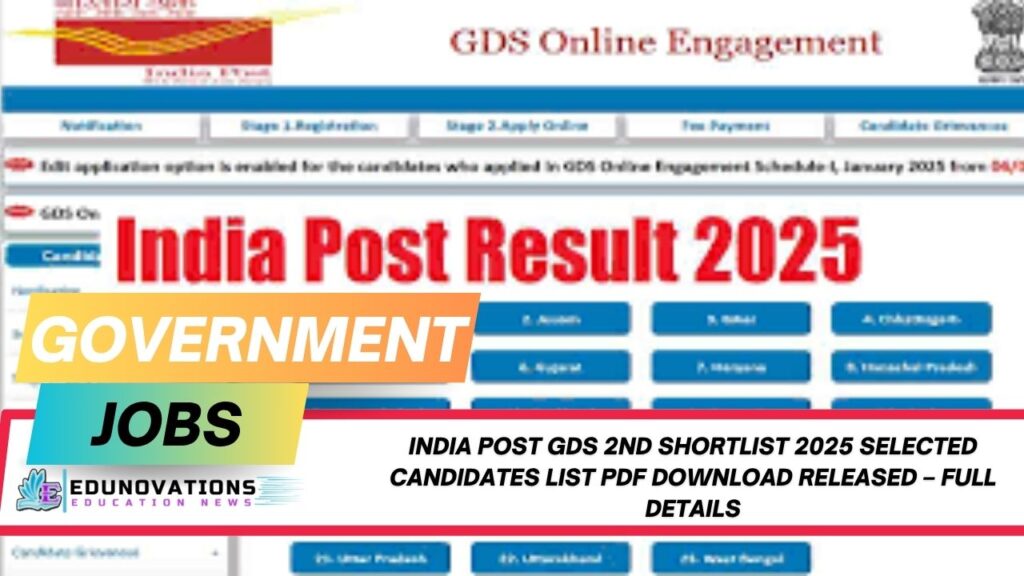 India Post GDS 2nd Shortlist 2025 selected candidates list PDF download