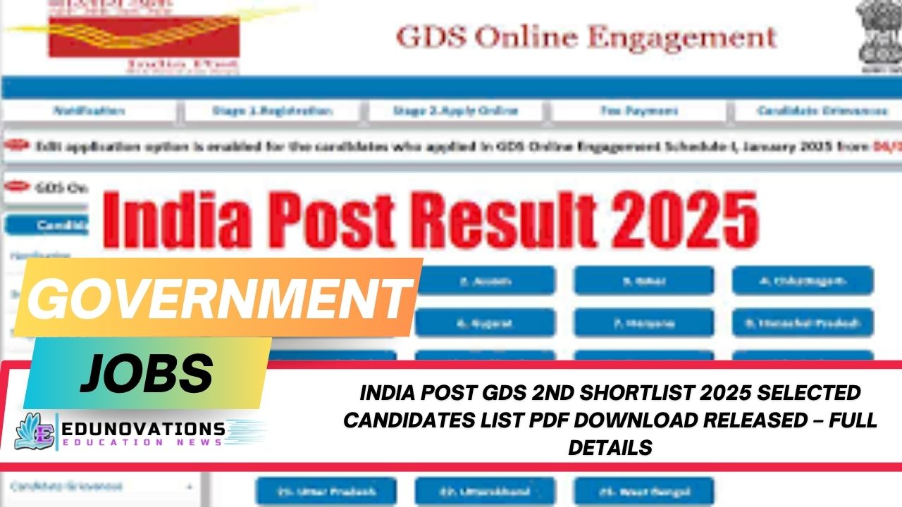 India Post GDS 2nd Shortlist 2025 selected candidates list PDF download
