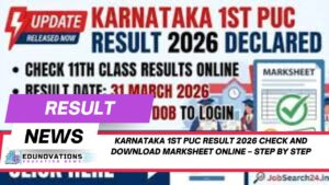 Karnataka 1st PUC Result 2026 check and download marksheet online