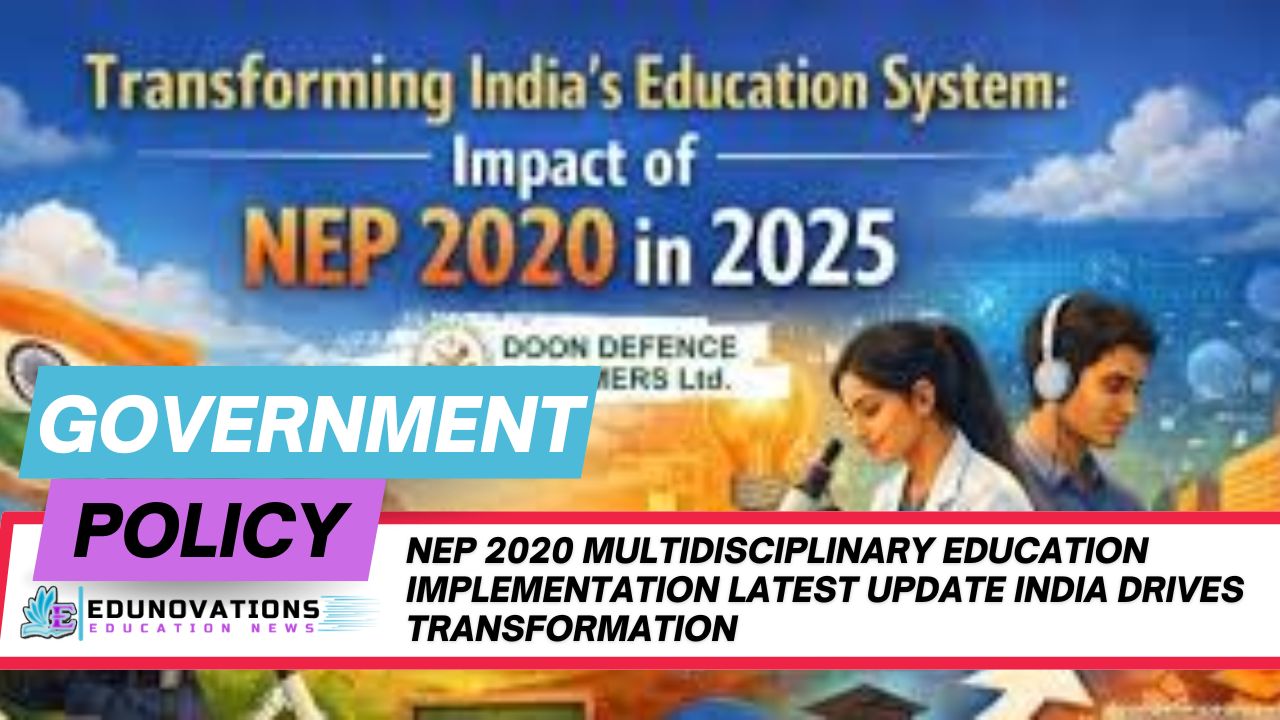 NEP 2020 multidisciplinary education implementation latest update India