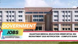 Rajasthan medical education order detail 964 recruitment 2025 notification