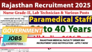 Rajasthan medical faculty Order 964 recruitment 2025 notification
