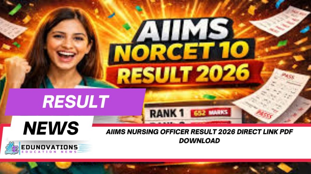 aiims nursing officer result 2026 direct link pdf download