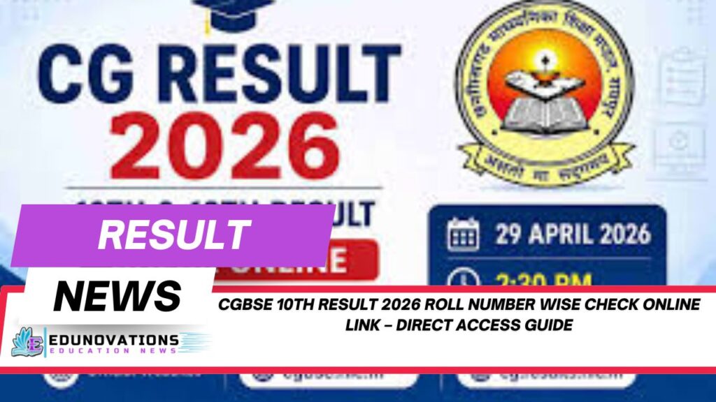 cgbse 10th result 2026 roll number wise check online link