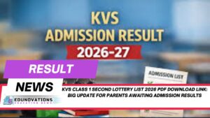 kvs class 1 second lottery list 2026 pdf download link