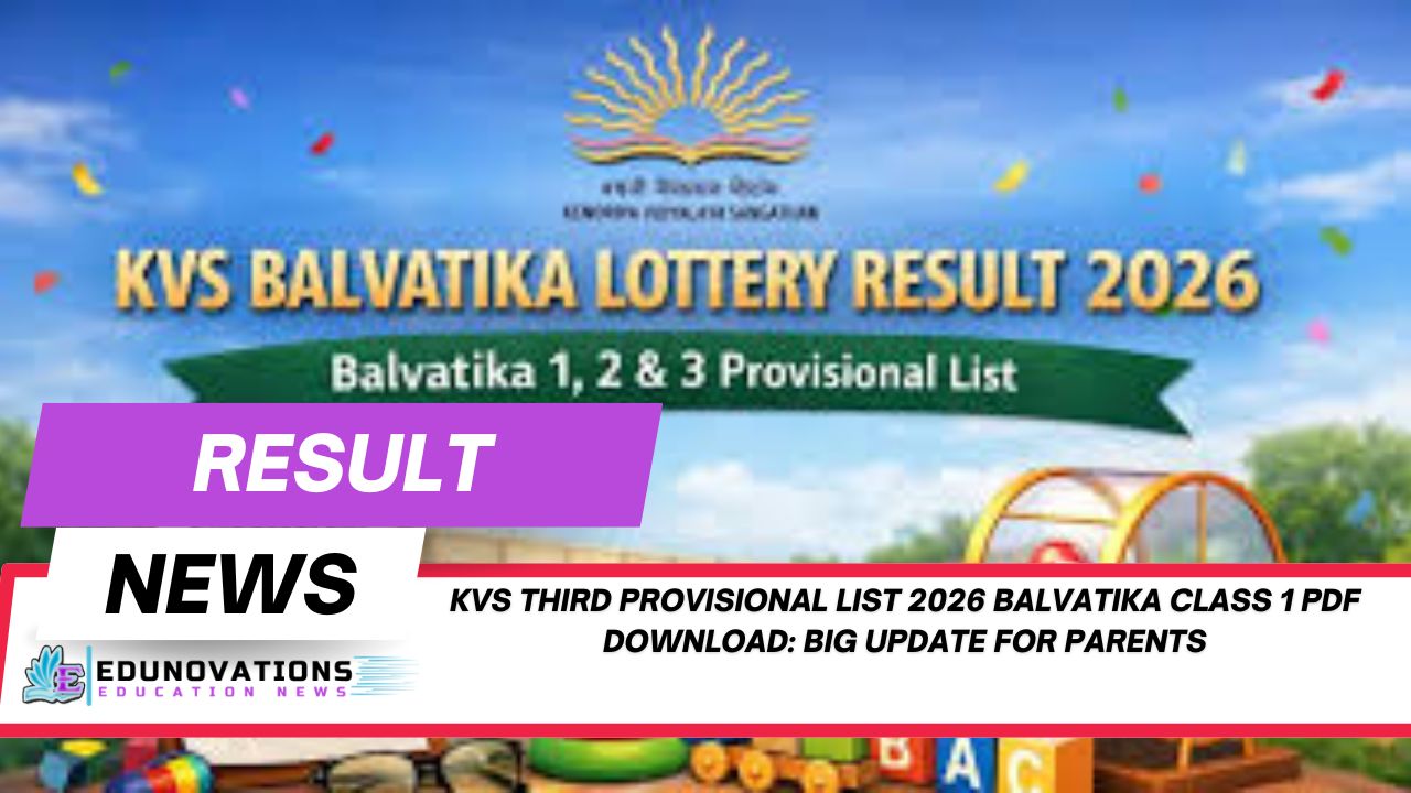 kvs third provisional list 2026 balvatika class 1 pdf download