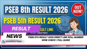 pseb 8th result 2026 direct link roll number wise check