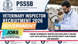 psssb veterinary inspector 2026 apply online last date details