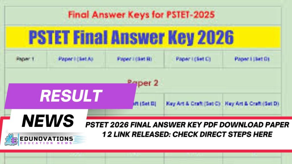 pstet 2026 final answer key pdf download paper 1 2 link