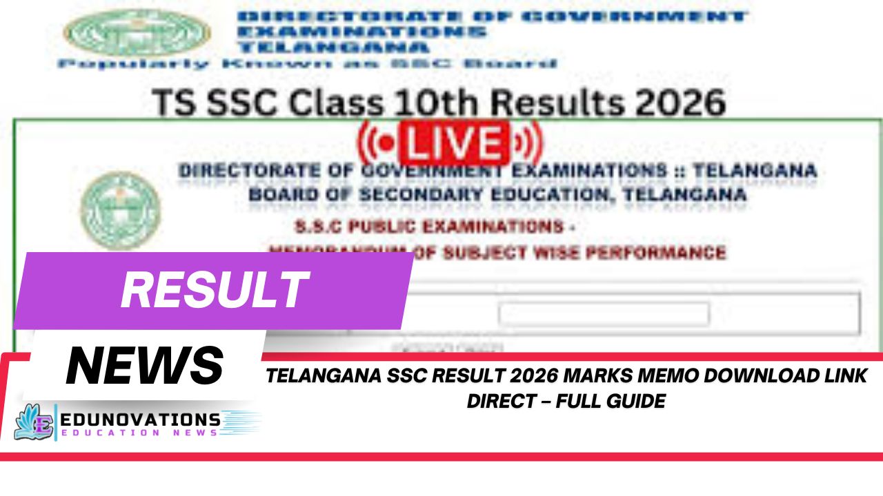 Telangana SSC Result 2026 Marks Memo Download Link Direct – Full Guide