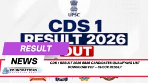 CDS 1 Result 2026 8826 candidates qualifying list download PDF