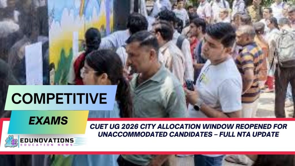 CUET UG 2026 city allocation window reopened for unaccommodated candidates