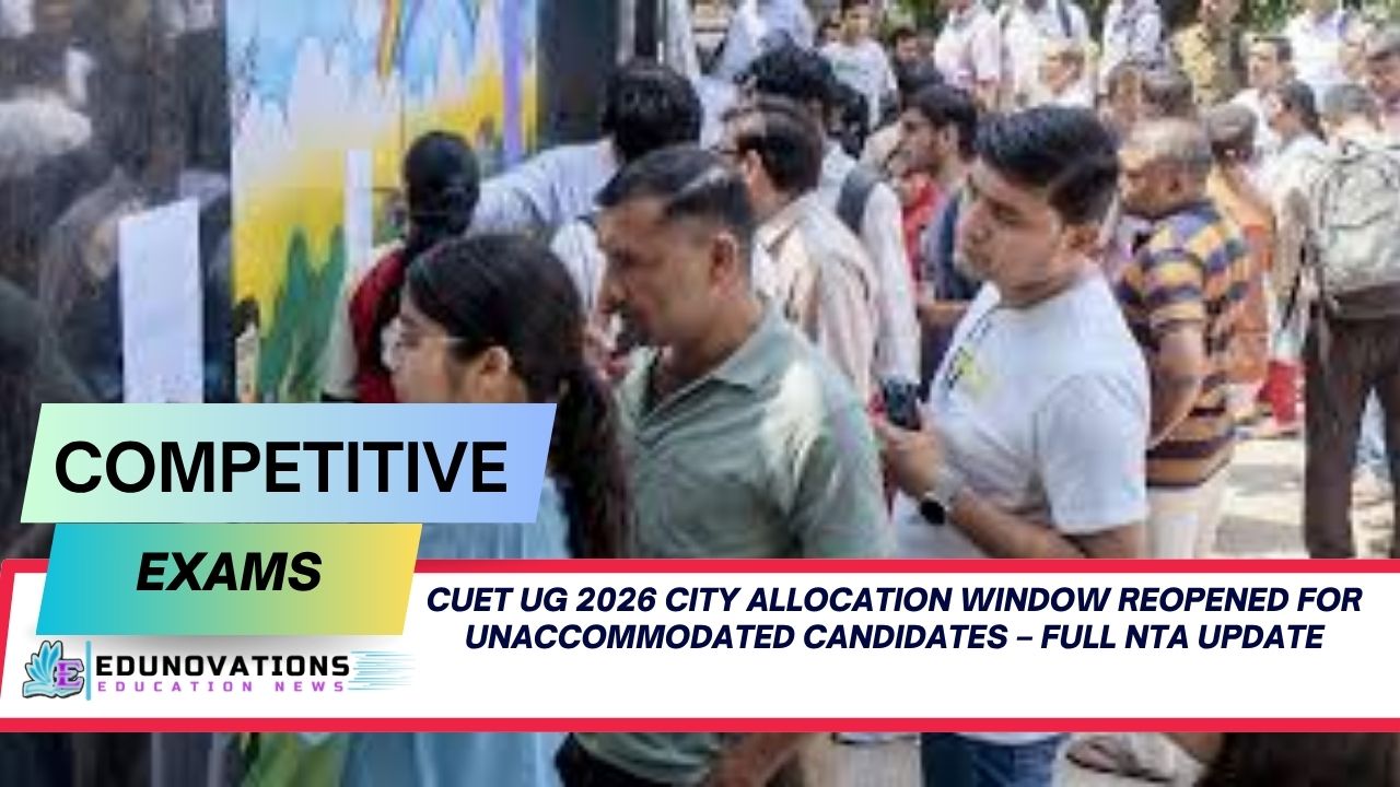 CUET UG 2026 city allocation window reopened for unaccommodated candidates