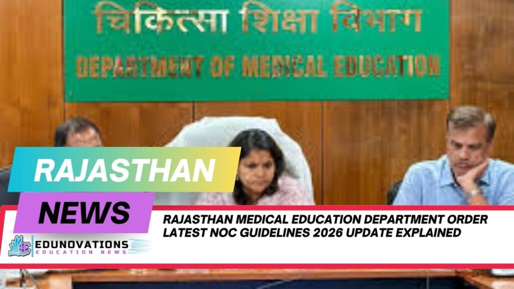 Rajasthan medical education department order latest NOC guidelines 2026 update