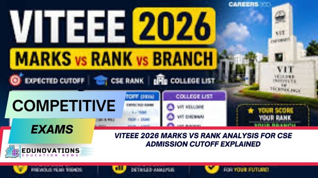 VITEEE 2026 marks vs rank analysis for CSE admission cutoff
