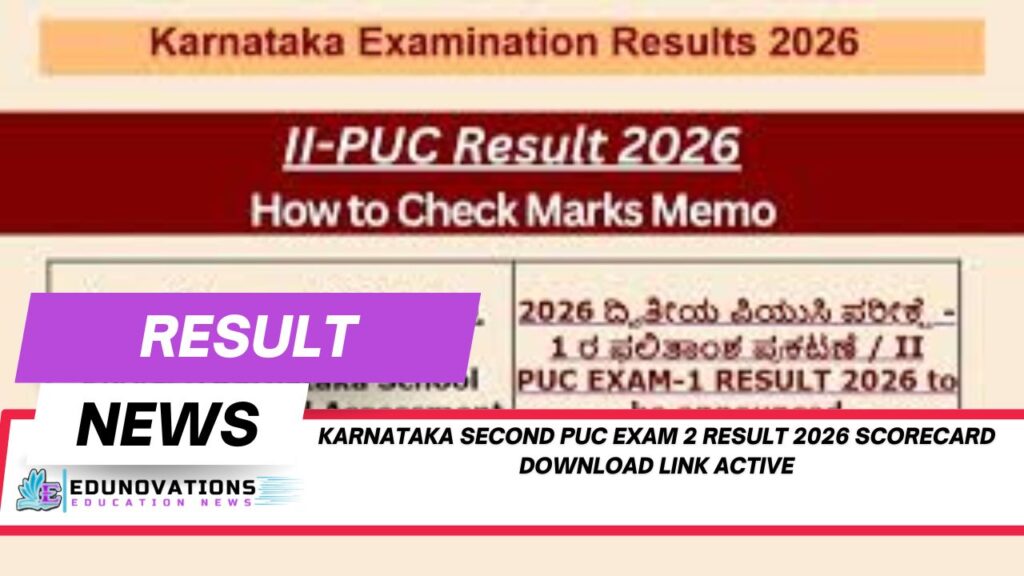 karnataka second puc exam 2 result 2026 scorecard download