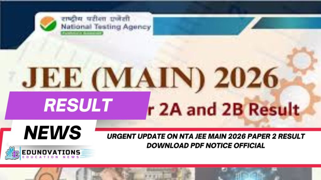 nta jee main 2026 paper 2 result download pdf notice official