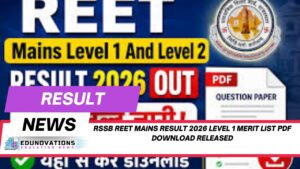 rssb reet mains result 2026 level 1 merit list pdf download
