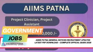 AIIMS Patna general notices recruitment updates latest PDF download