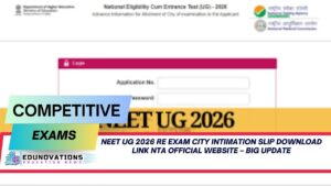 NEET UG 2026 re exam city intimation slip download link nta official website