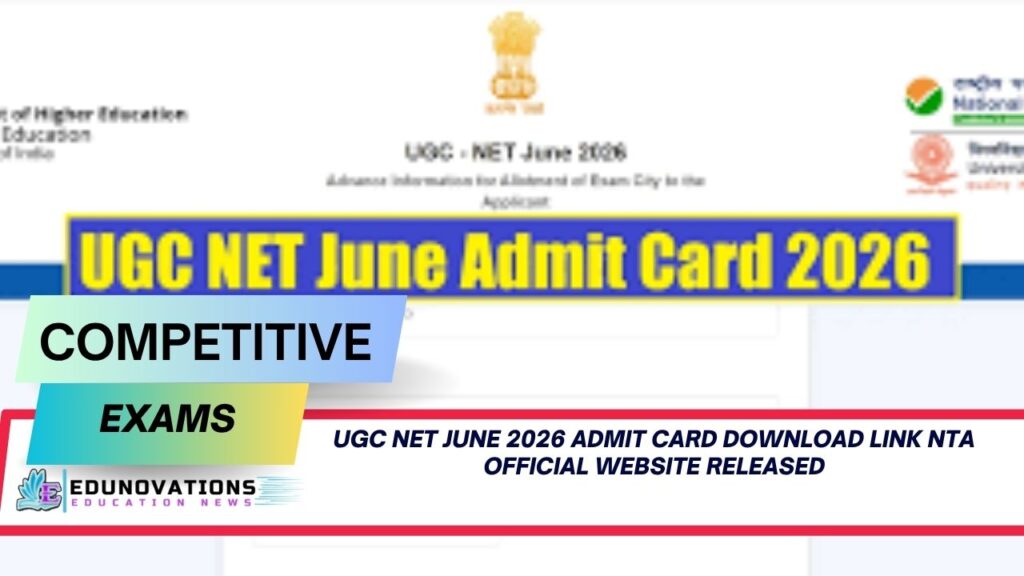 UGC NET June 2026 admit card download link NTA official website